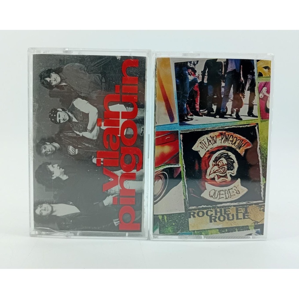 Lot of 2 Vilain Pingouin Cassettes – Roche‎ et Roule – Québec Rock – VG